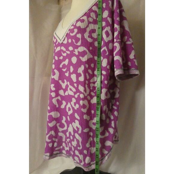 Bib! Women's Oversized XL Tunic Top Waffle Design V-Neck Made in USA - Picture 11 of 16